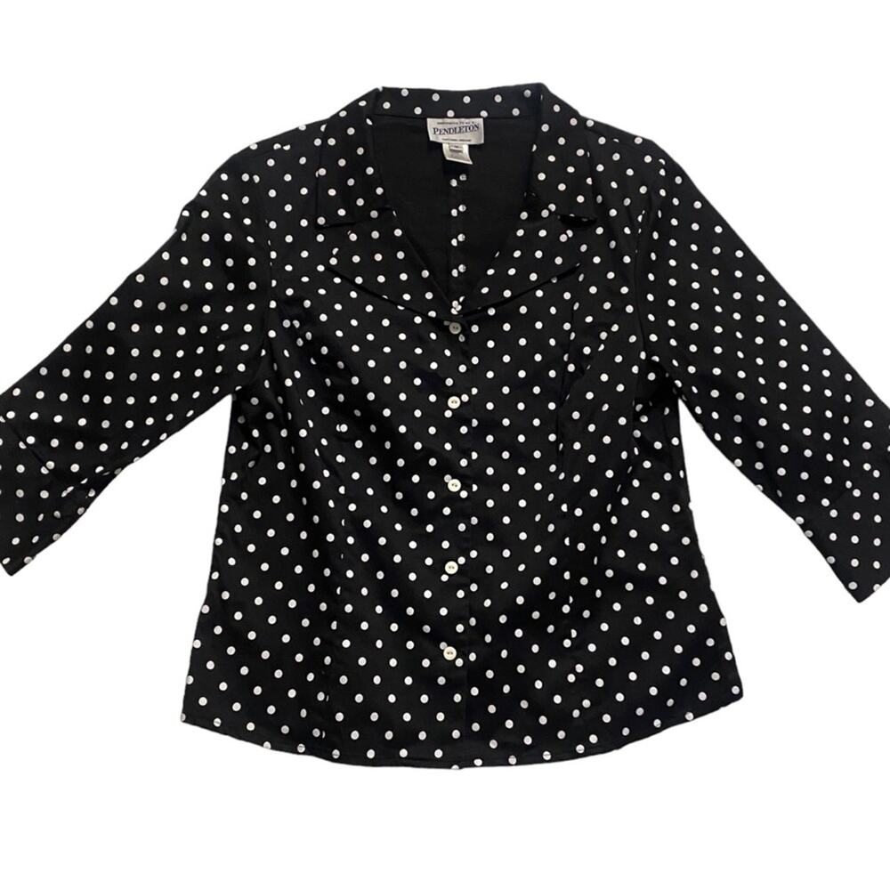 Vintage Pendleton Black and White Polka Dot Skirt Suit Jacket Matching 90s Set - Picture 3 of 15